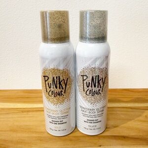 New! PUNKY COLOR Temporary Body and Hair Glitter Spray in Gold and Silver